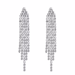 SELOVO Silver Chandelier Tassel Dangle Drop Earrings Chain