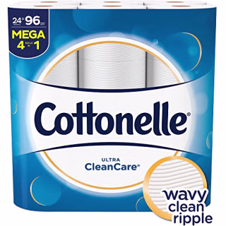 Cottonelle Ultra CleanCare Toilet Paper, 24 Mega Rolls