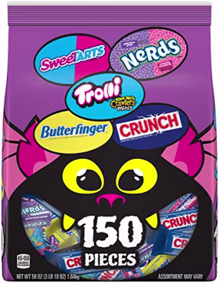 Ferrara Monster Bag Mix Variety Pack Individually Wrapped Candies, 150 Count, 58 Ounce Candy Bag
