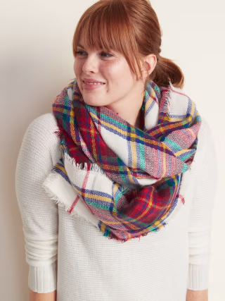 Old Navy Fringed Oversized Flannel Scarf