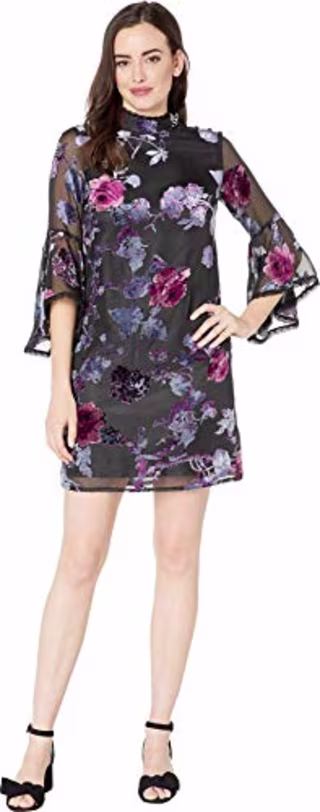 Tahari Velvet Burnout Shift Dress