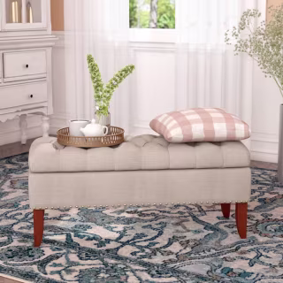 Mortensen Upholstered Flip Top Storage Bench