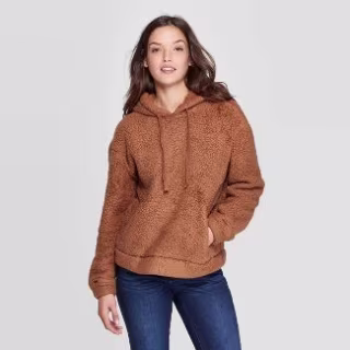Women's Crewneck Sherpa Sweatshirt Hoodie