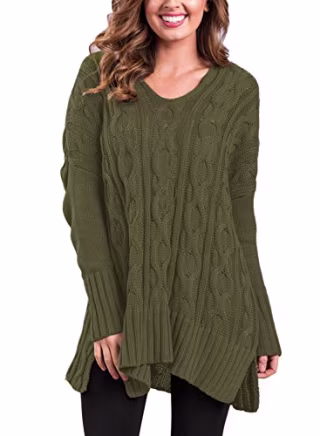 Casual V Neck Knit Sweater