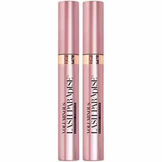 L'Oreal Paris Voluminous Makeup Lash Paradise Mascara, Voluptuous Volume, Intense Length, Feathery Soft Full Lashes, No Flaking, No Smudging, No Clumping, Blackest Black, 0.25 Fl Oz (Pack of 2)