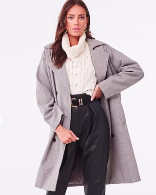 Pinstriped Chevron Coat