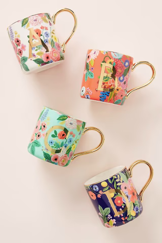 Anthropologie Garden Party Monogram Mug
