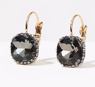 Pave Stone Drop Earrings