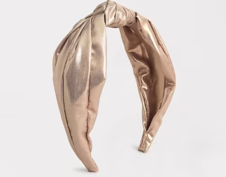 Turban knot headband in gold Lurex®