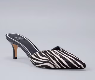 Zebra Calf Hair Mules