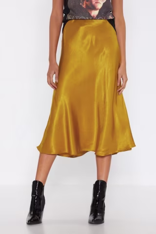Sleek Havoc Bias Cut Satin Skirt