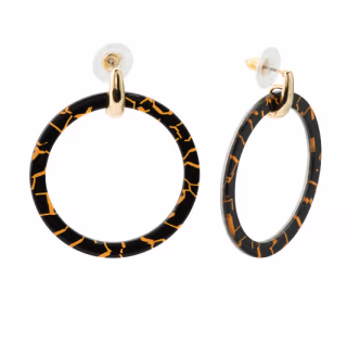 45mm Resin Stud Hoop Earrings 