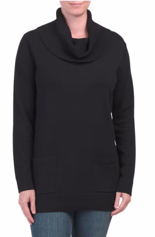 Fine Gauge Cowl Neck Tunic 