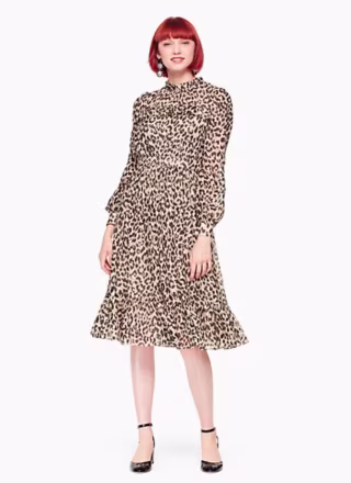 Kate Spade Leopard-Print Midi Dress