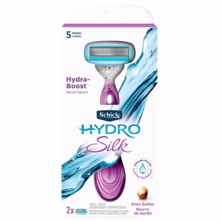 Schick Hydro Silk Razor for Women, Includes 1 Razor Handle and 2 Moisturizing Razor Blade Refills