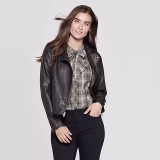 Faux Leather Moto Jacket 