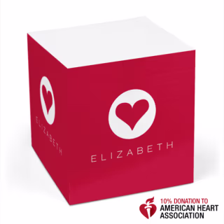 Modern Heart Sticky Memo Cube