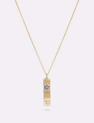 tea rose drop bar necklace
