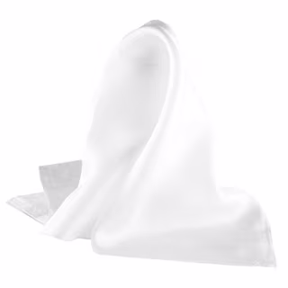 Fine White Silk Pocket Square