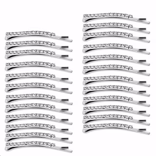 Rhinestone Bobby Pins, Small Crystal Bobby Pins, Bobby Pins Bulk for Lady Women Girls, Hair Clips Pin(24 Pcs)