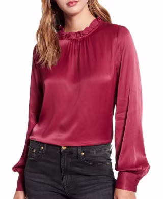 Floral Long Sleeve Satin Blouse