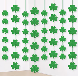 jollylife 12PCS St. Patrick's Day Shamrock Decorations - Lucky Irish Party Hanging Ornaments Garland