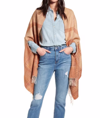 Madewell Placed Rainbow Plaid Scarf