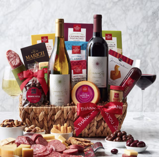 Hickory Farms Thank You Deluxe Sip & Snack Gift Basket