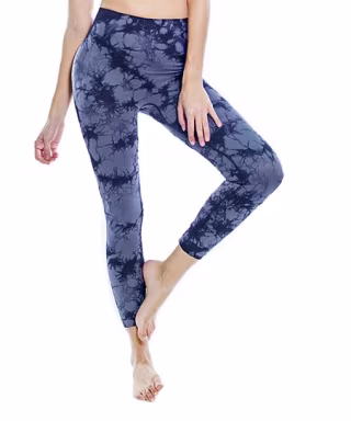 Black Tie-Dye Leggings - Women
