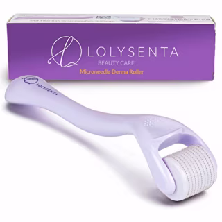 Lolysenta Derma Roller 0.25mm, Titanium Microneedle Roller for Face, Microdermabrasion Facial Roller, Microneedling Dermaroller, Includes Storage Case