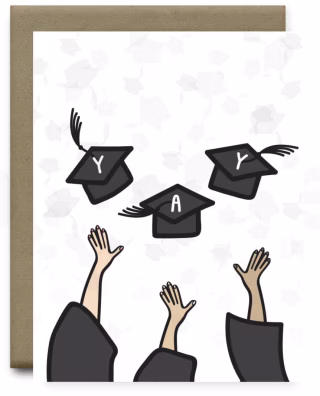 Cap Tossing Graduation Card