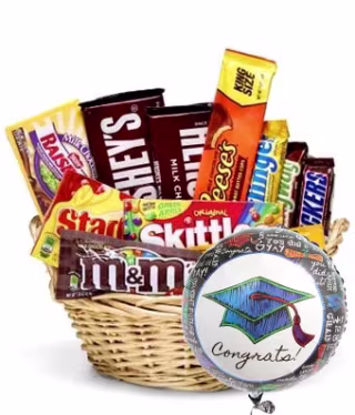 Graduation Candy Basket &amp; Balloon