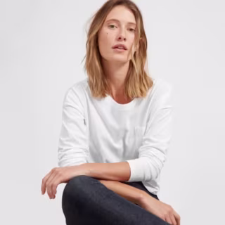 Everlane Long-Sleeve Box-Cut Tee