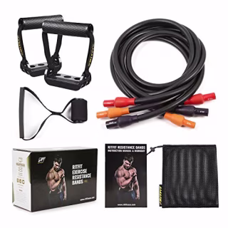 RitFit Single Resistance Exercise Band with Comfortable Handle