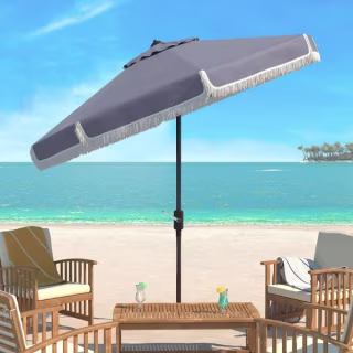 Safavieh Milan Fringe Crank Umbrella