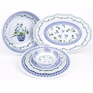 Enchanted Home Fabulous Green Blue White Melamine Collection