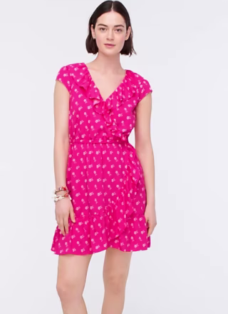 J. Crew V-Neck Ruffle Dress