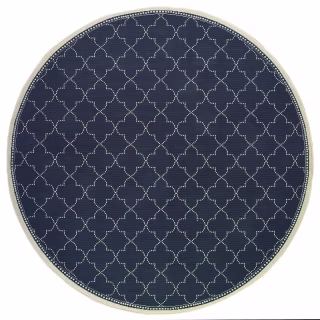 Charlton Home Salerno Geometric Round Rug