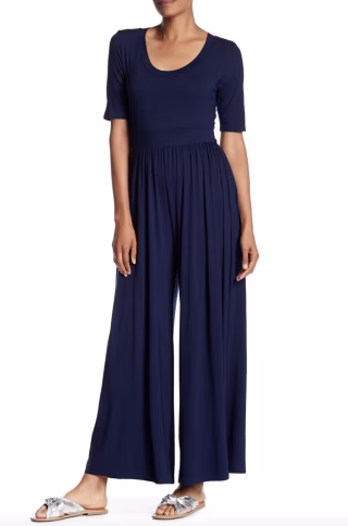 West Kei Elbow Sleeve Wide Leg Jumpsuit