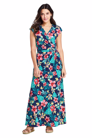 Lands' End Wrap Maxi Dress