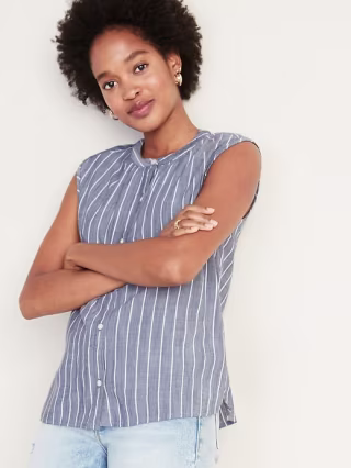 Old Navy Striped Button-Front Top