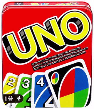 UNO: Family Card Game, with 112 Cards in a Sturdy Storage Tin, Travel-Friendly, Makes a Great Gift for 7 Year Olds and Up [Amazon Exclusive]