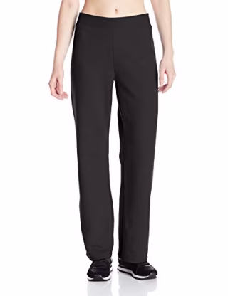 Hanes womens ComfortSoft EcoSmart Women's Petite Open Bottom Leg Sweatpants Ebony Small
