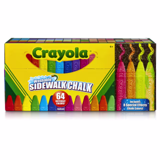 Crayola Washable Sidewalk Chalk in Assorted Colors, 64 Count