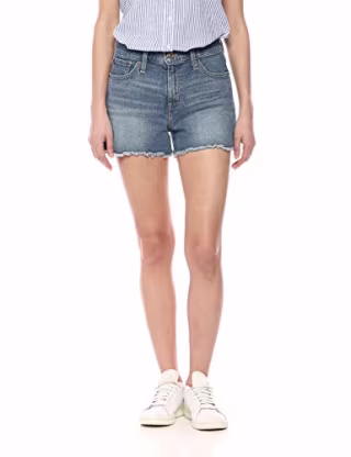 J.Crew Mercantile Women's 10" Cutoff Denim Boy Short, Worn Medium Tide Blue Wash, 28