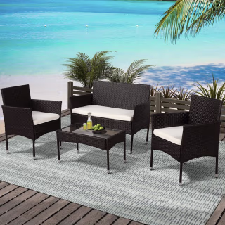 Latitude Run Boomer 4-Piece Rattan Sofa Seating Group