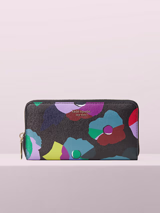 spencer floral collage zip-around continental wallet