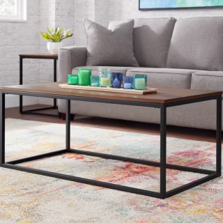 StyleWell Metal Coffee Table with Wood Finish