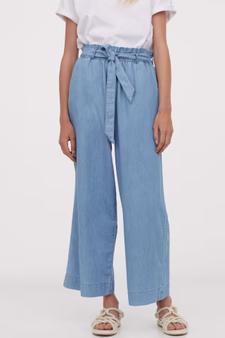 Wide-cut Paper-bag Jeans