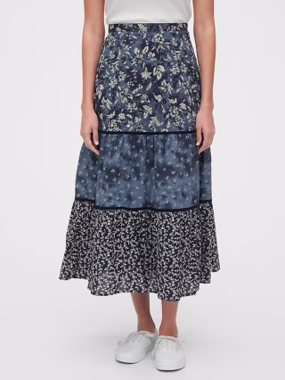 Printed Midi Skirt